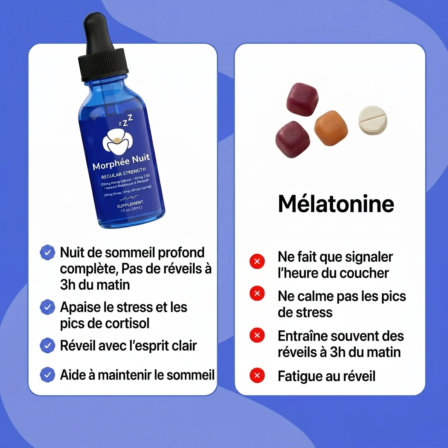 morphee nuit vs melatonin split fr